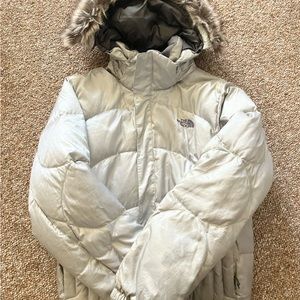 SILVER womens NORTHFACE coat
